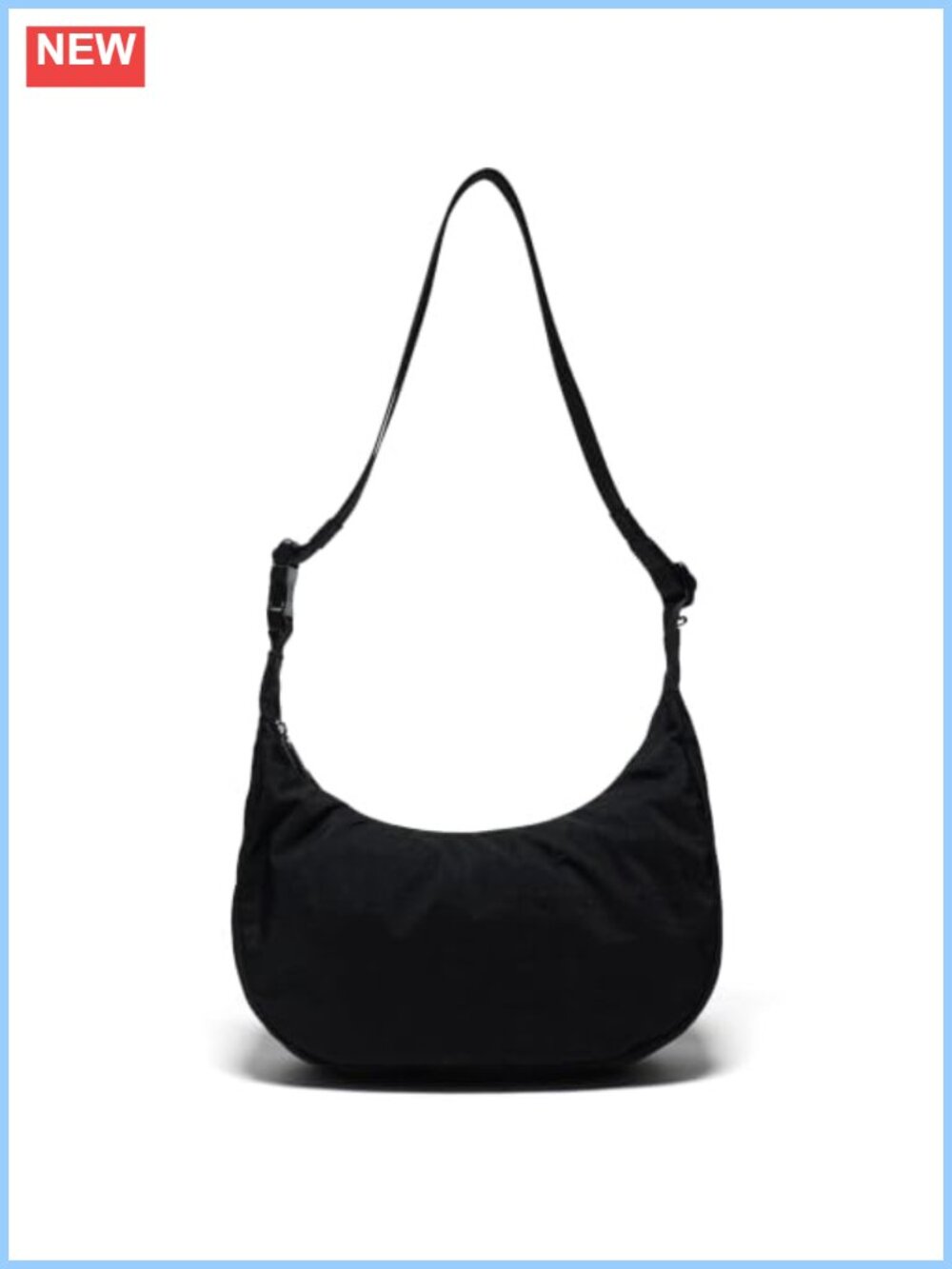 Washed Crinkle Nylon Crescent Crossbody Bag Women Quick-Release Strap